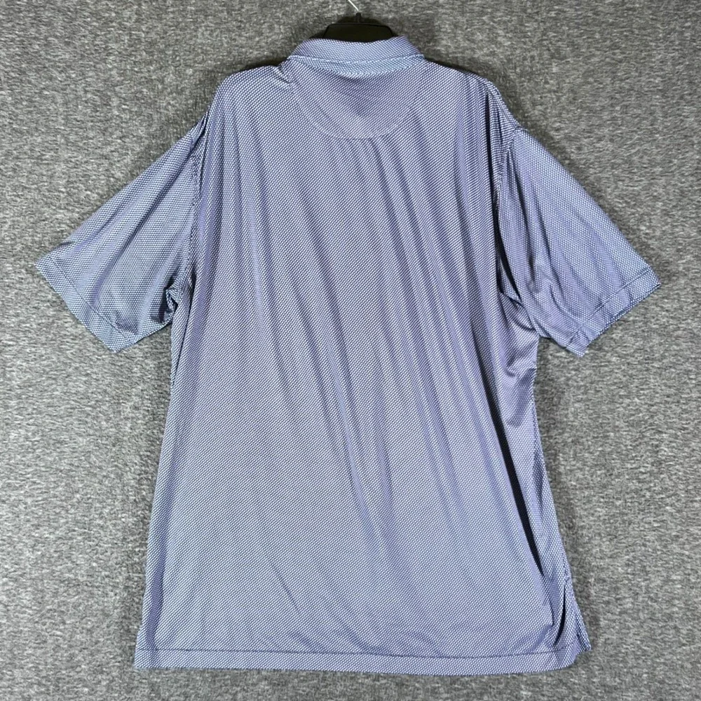 Peter Millar Summer Comfort Polo Shirt Blue Pattern Golf‎ Mens XL